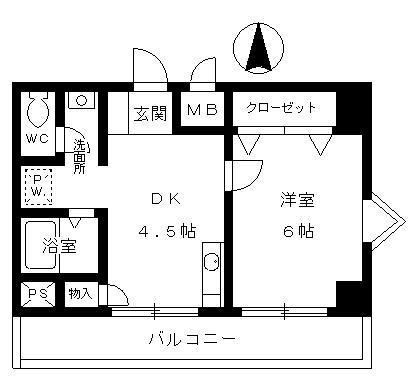 サニーコート日暮(1DK/3階)の間取り写真