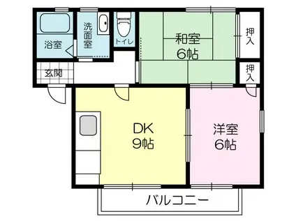 パストラルハイツA棟(2DK/1階)の間取り写真