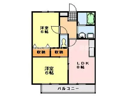 パナタウン白旗I(2DK/3階)の間取り写真
