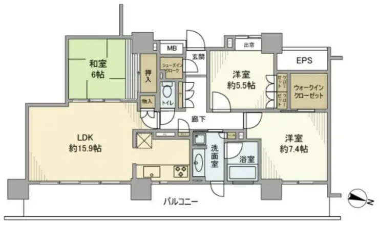 パークハウスさいたま新都心MID TOWER 6階階 間取り