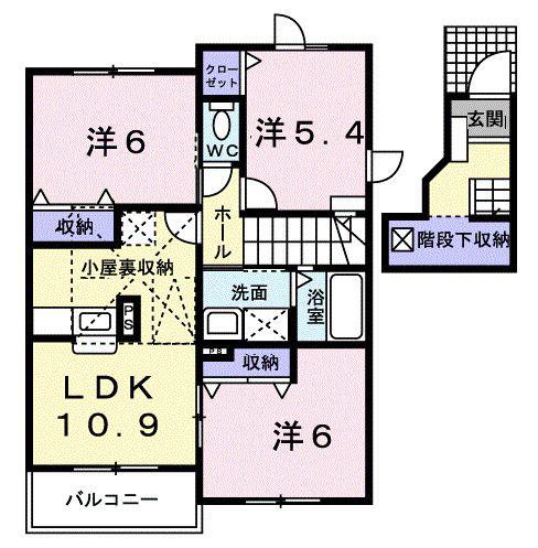 セルカ・エスタシオンB(3LDK/2階)の間取り写真