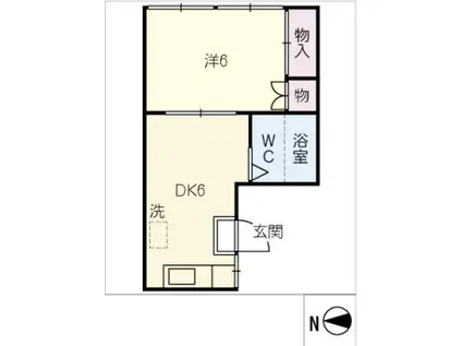 藤田ビル(1DK/3階)の間取り写真