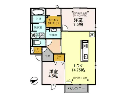 LAGO(2LDK/1階)の間取り写真
