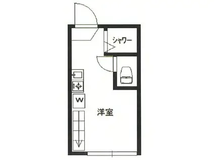 ロイヤルハウス(ワンルーム/2階)の間取り写真
