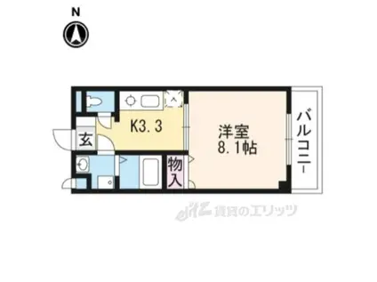 CASA本宮(1K/1階)の間取り写真