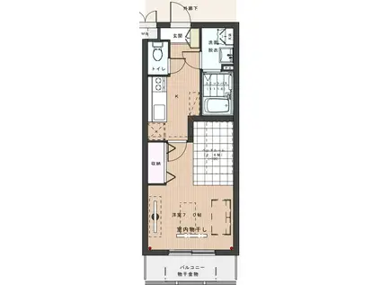 カーサアネーロ(1LDK/1階)の間取り写真