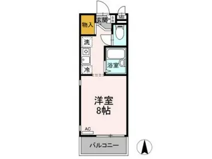 生田イーストコート(ワンルーム/2階)の間取り写真