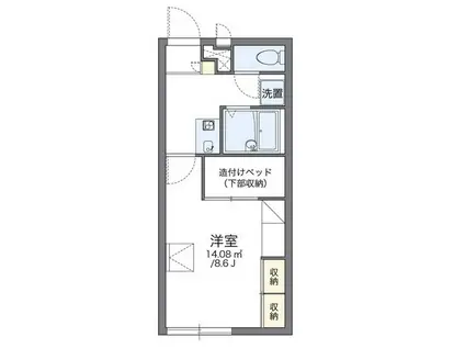 レオパレス総社南ソレイユ(1K/2階)の間取り写真