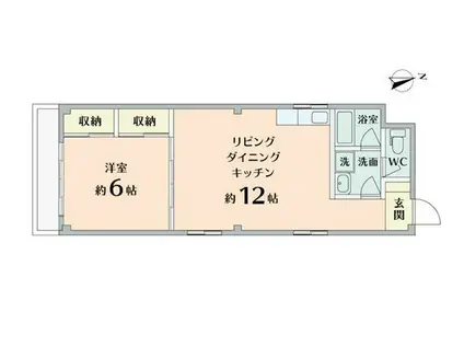 倉元ビル(1LDK/4階)の間取り写真