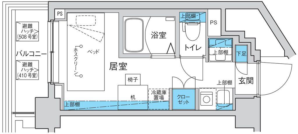 キャンパスヴィレッジ赤塚新町(ワンルーム/4階)の間取り写真
