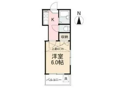 メゾンド春日(1K/2階)の間取り写真