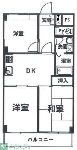 ブルームライフ市川(3DK/1階)の間取り写真
