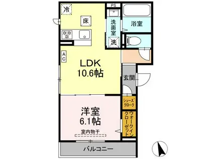 D PAINA 小机町II(1LDK/3階)の間取り写真