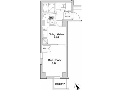 プラウドフラット南青山(1DK/3階)の間取り写真