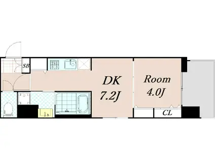 ベラジオ雅び京都西院II(1DK/6階)の間取り写真