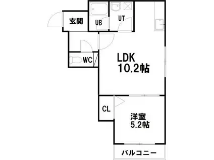 RHAM北円山(1LDK/2階)の間取り写真