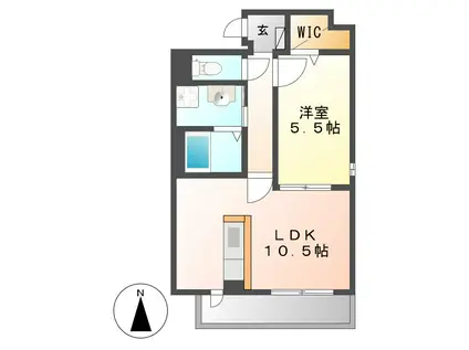コンフォルト(1LDK/1階)の間取り写真