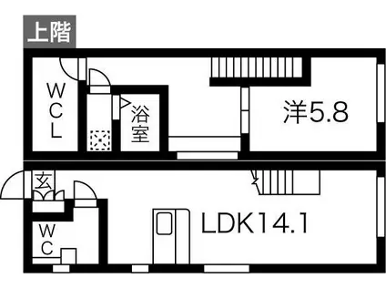 CELENEST名駅西(1SLDK/4階)の間取り写真