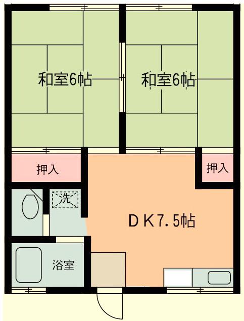 メゾン大谷(2DK/2階)の間取り写真