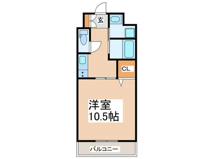 リシャール原水(1K/1階)の間取り写真