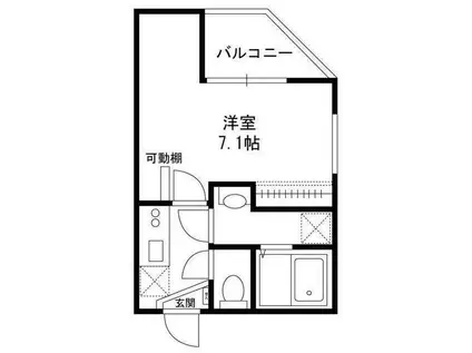 ピークヴィレ青井(1K/2階)の間取り写真