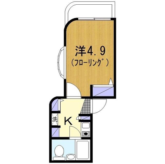 グレイスランド桜ヶ丘(1K/2階)の間取り写真