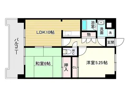 ヴァルト片野駅前(2LDK/3階)の間取り写真