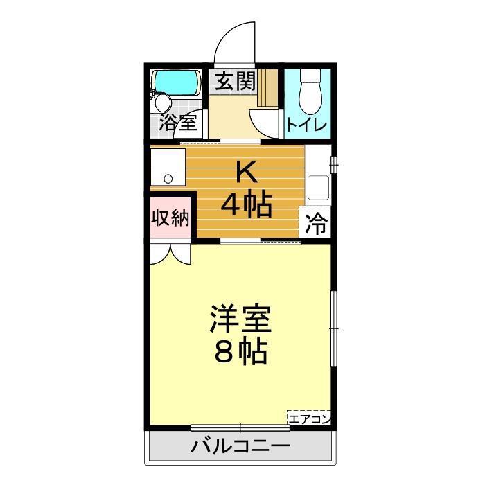 ハイライフNAMI(1K/1階)の間取り写真