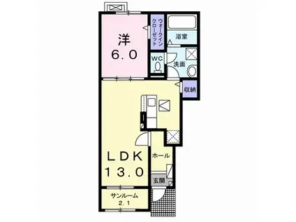 ラーソ ミラグロ I(1LDK/1階)の間取り写真