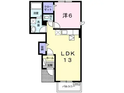 レフィーノ(1LDK/1階)の間取り写真