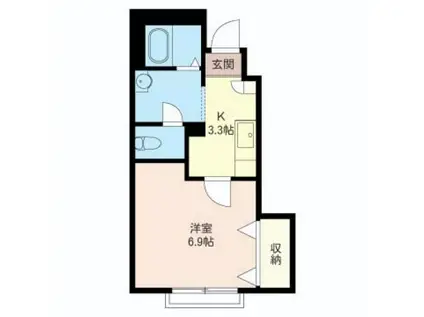 シャーメゾン竹ノ塚(1K/1階)の間取り写真