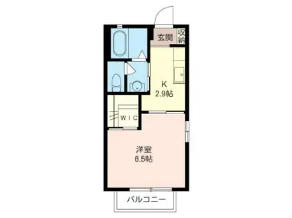 コリーヌ・ヴェルト2(1K/2階)の間取り写真