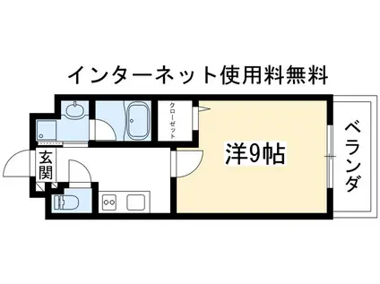 ELAN MANOIR一乗寺(1K/3階)の間取り写真
