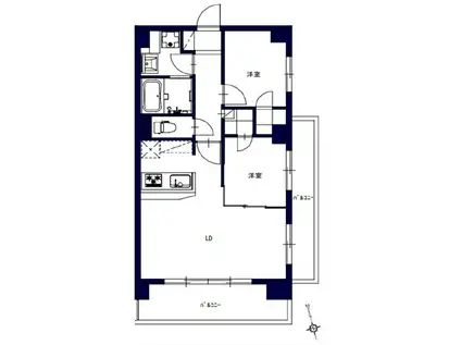 八王子計画(2LDK/9階)の間取り写真