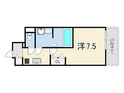 レジュールアッシュ神戸湊川公園(1K/8階)の間取り写真