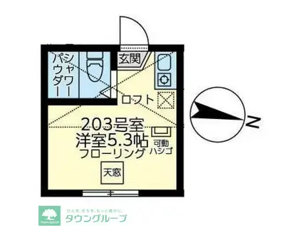 ユナイト中央カステーリャ・デ・ボレロ(ワンルーム/2階)の間取り写真