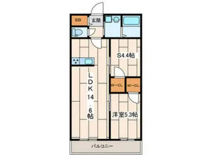 グリーングレイス(1SLDK/2階)の間取り写真