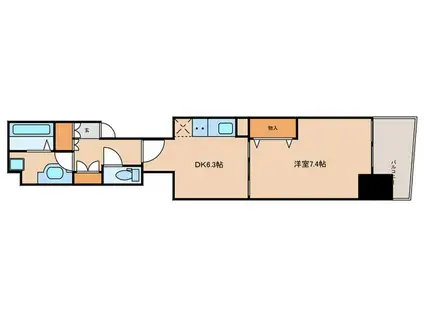 LOC′SSHONAIDORI(1DK/10階)の間取り写真