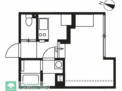 EXAM初台(ワンルーム/1階)の間取り写真
