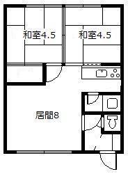 コーポ第1YM(2DK/2階)の間取り写真