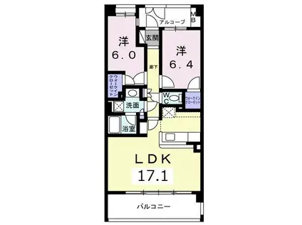 ノーブルフォレスタII(2LDK/1階)の間取り写真