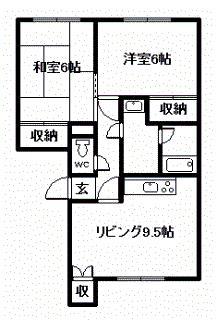 ファミール415(2DK/1階)の間取り写真