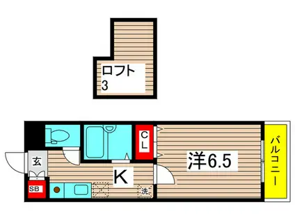 グランシャレー青井(1K/2階)の間取り写真