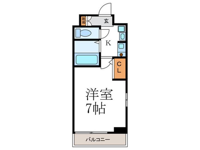KDXレジデンス西院(1K/2階)の間取り写真