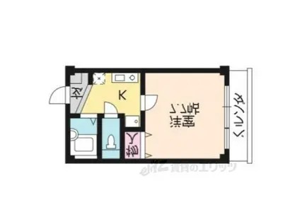 クオーレ(1K/4階)の間取り写真