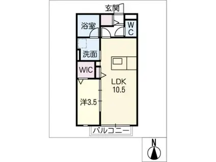 ARENISCA(1LDK/2階)の間取り写真