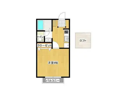 スクエアガーデンKAMAKURA A棟(1K/2階)の間取り写真