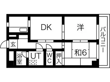 藤二番館(2LDK/3階)の間取り写真