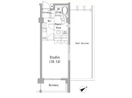 PERCH南青山(ワンルーム/3階)の間取り写真