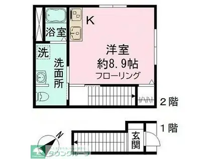 ザ・パークメゾン舞浜(ワンルーム/2階)の間取り写真